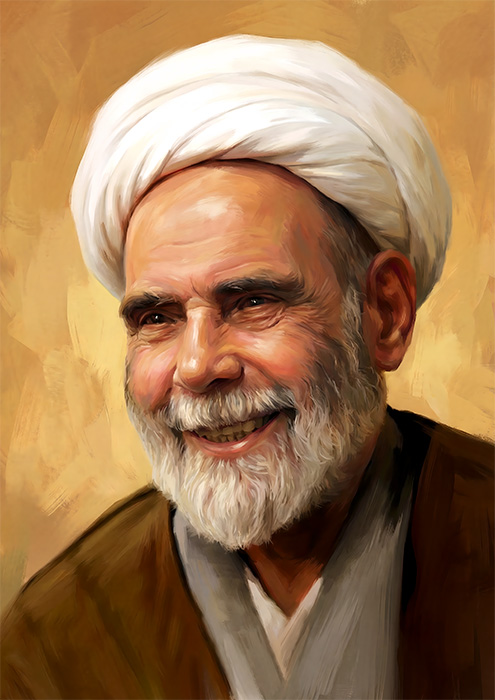 تصویرسازی چهره آیت الله حاج آقا مجتبی تهرانی